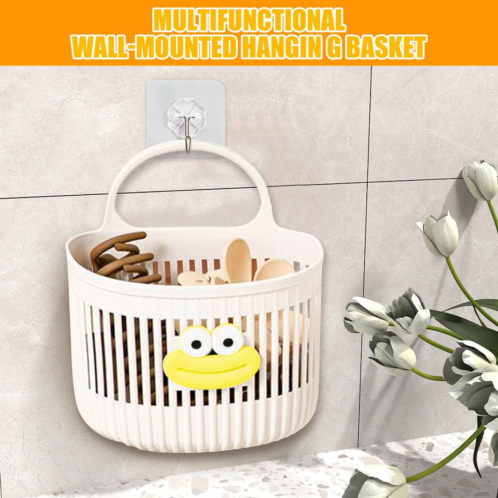 Panier Mural Sans Perçage – 15x13.5x9.9 Cm, Organisateur Salle De Bain Et Cuisine