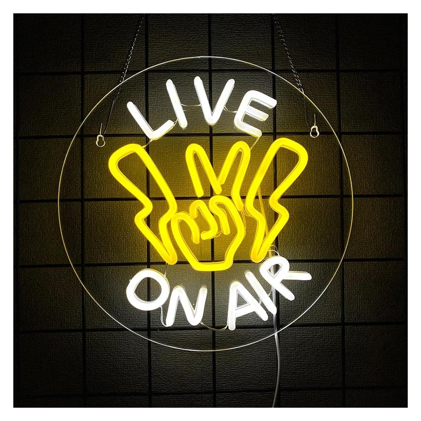 Lemst One Color Signs Lamp Live On Air Neon Neon Sign, Commercial Decorative Lights For Recording Studios And Concerts 30Cmх30cm
