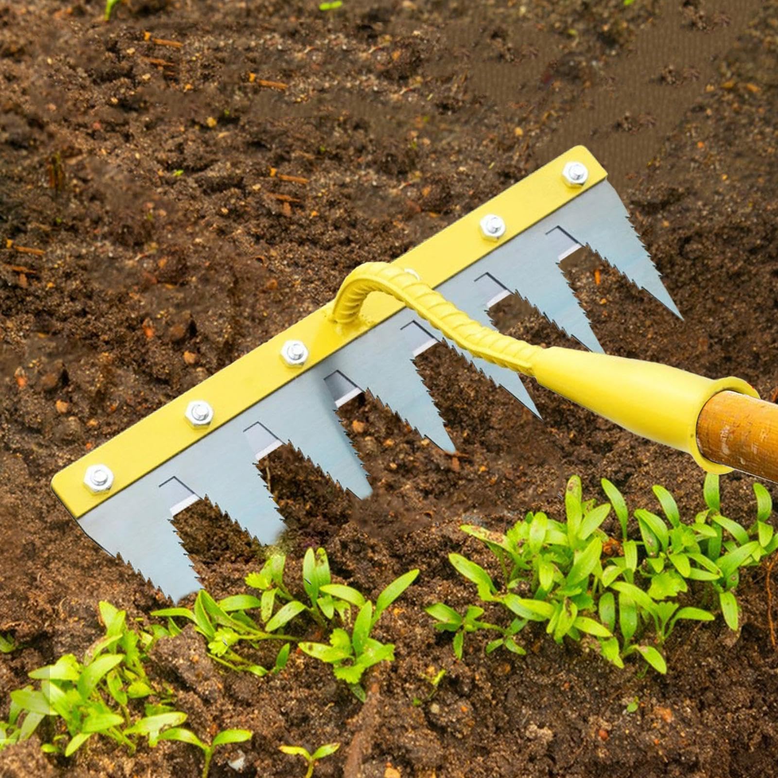 Rastrello per la rimozione delle erbacce Rimuovi erbacce livellante e | Strumento estirpatore per Giardino, Prato, Cortile, Aiuola, Serra, Vivaio, Frutteto, Azienda Agricola, Esterno
