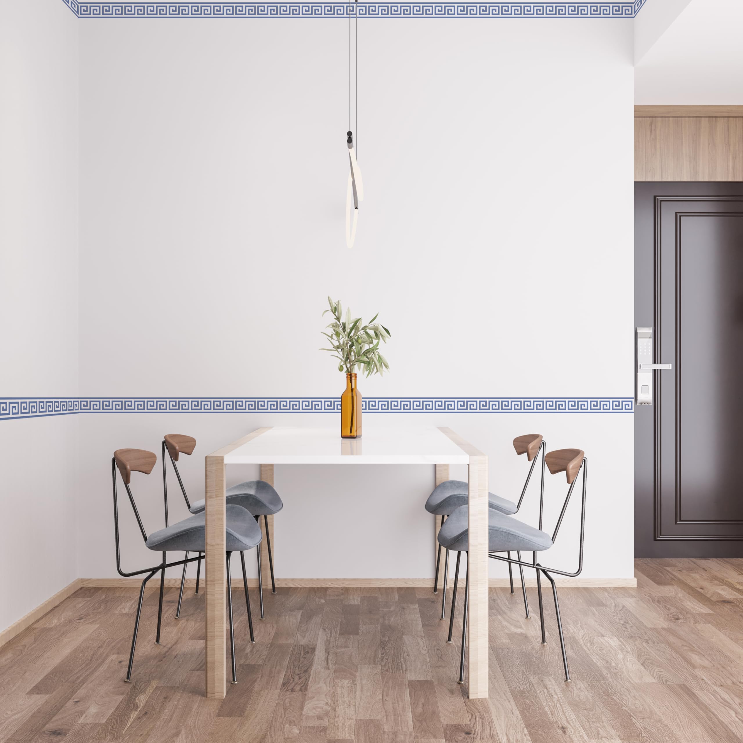 Cenefas Adhesivas para Cocina Baño Decorativas Wanzi Azul A 12cm X 1000cm Fácil Aplicación Resistente Agua