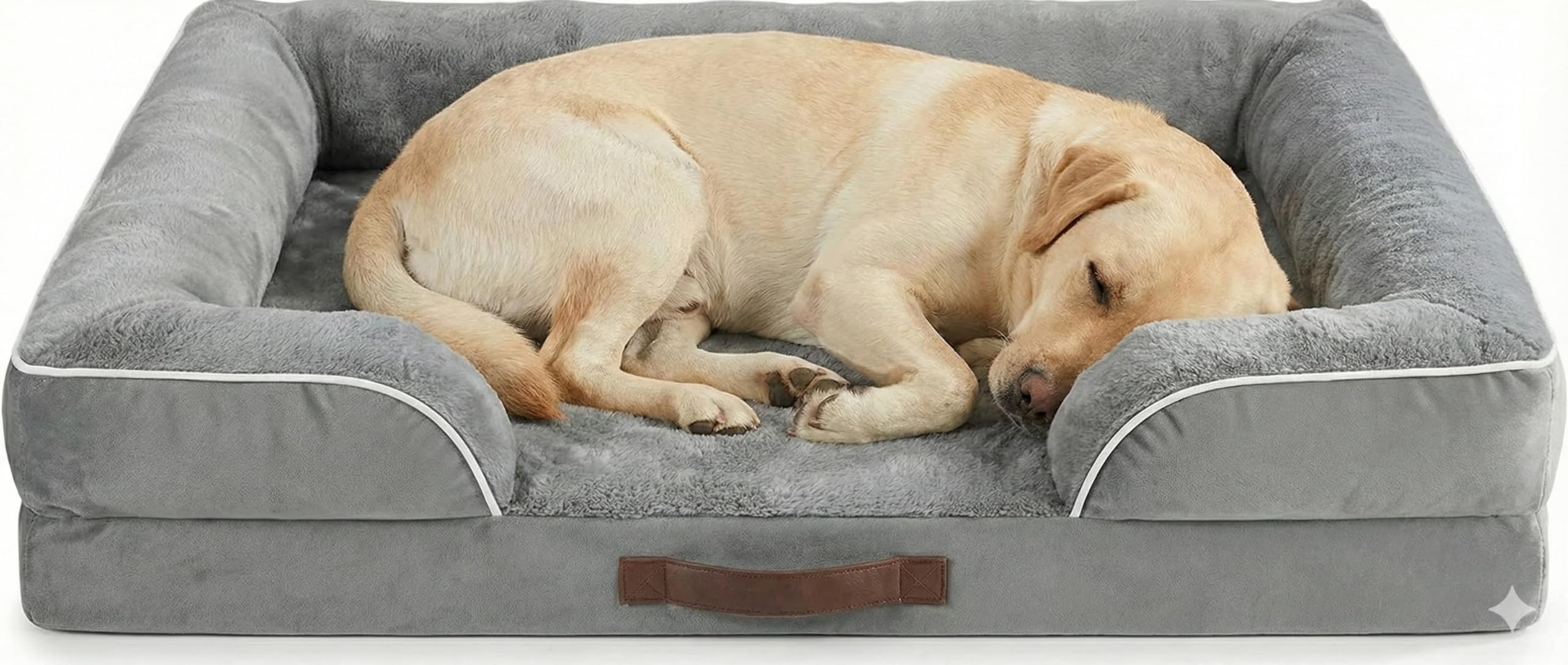 Codi Cama Grande de Espuma viscoelástica para Perro, Cama ortopédica Lavable con Funda extraíble con Cremallera, sofá Cama Impermeable para Perro, Color Gris