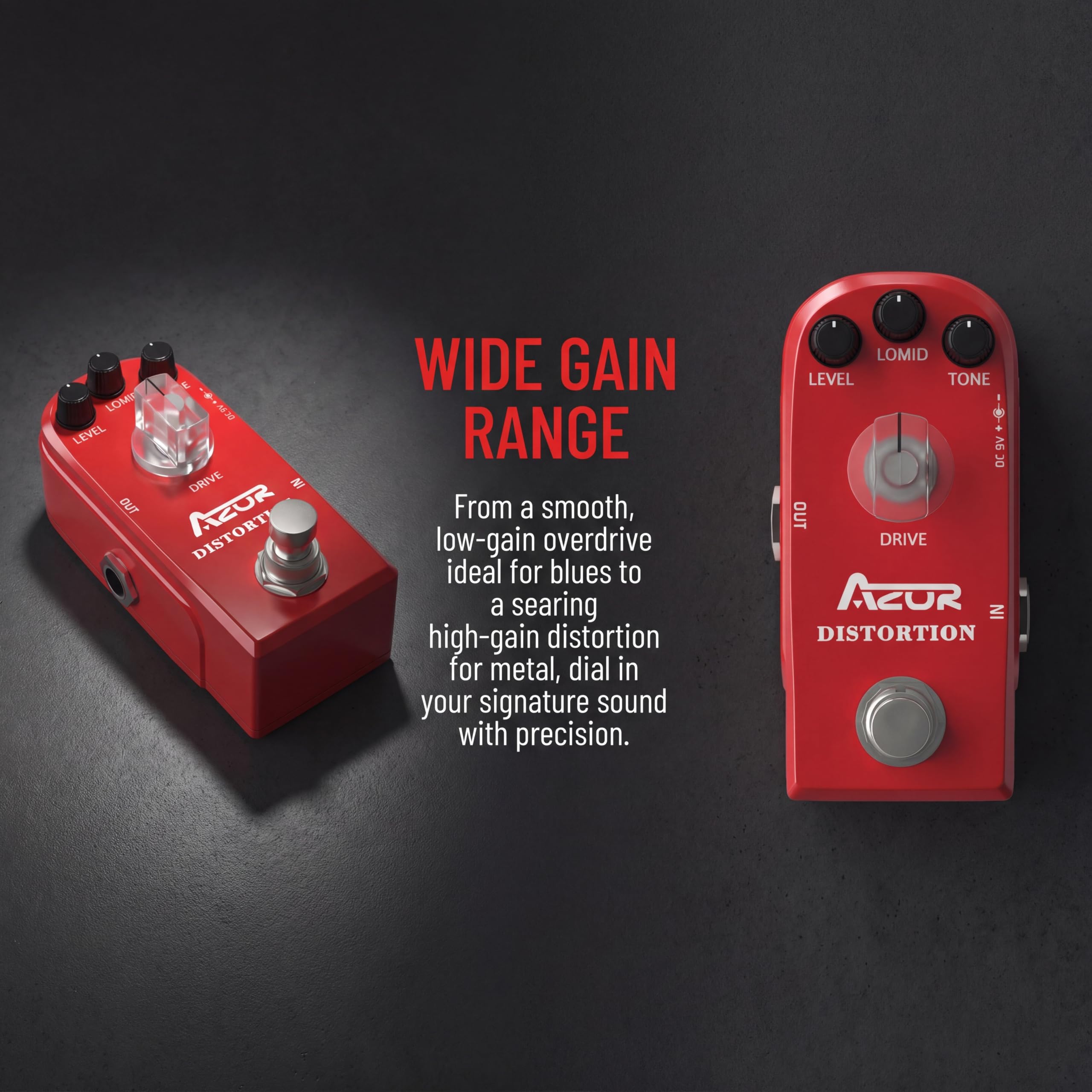 Amazon.com: AZOR Vintage Distortion Guitar Effect Pedal, 4 Knobs