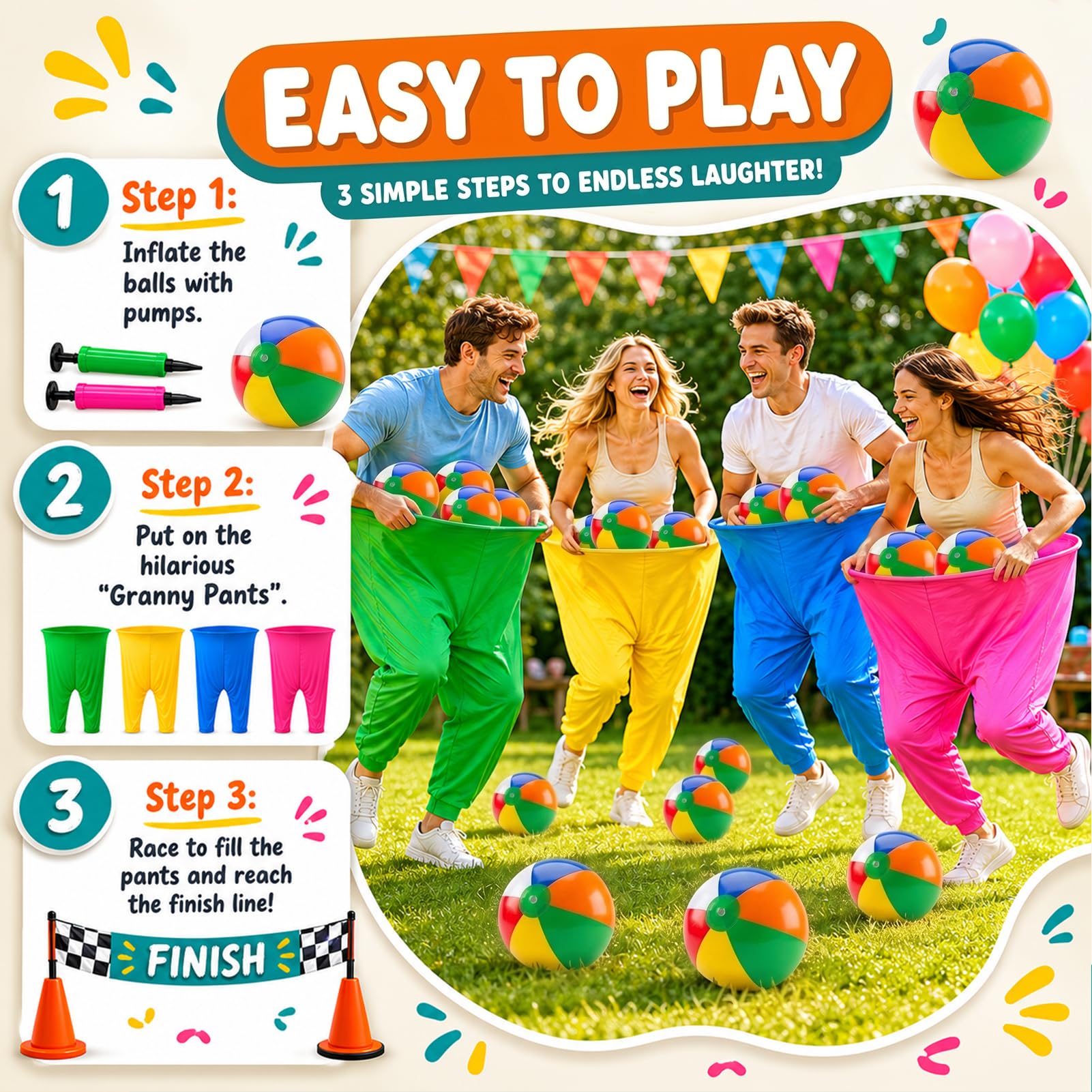 Granny Pants Yard Game Outdoor Fangspiel Set Hinterhof Rasen Partyspiel für Teenager und Erwachsene