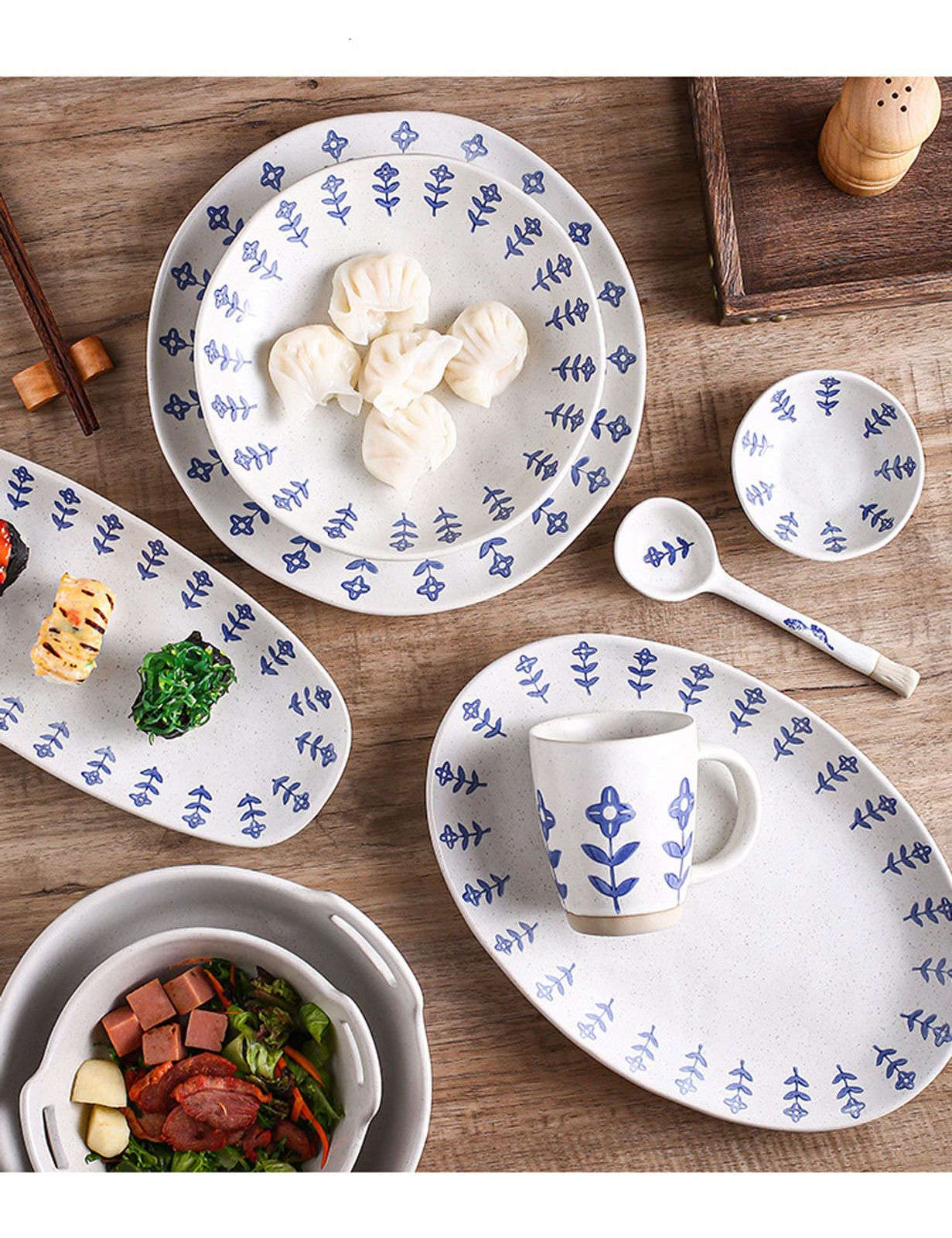 Ceramiczne talerze obiadowe, Zestaw 2 talerzy kamionkowych, japońskie naczynia do serwowania, kuchenka mikrofalowa, sejf, przystawka, deser, sałatka, makaron, talerze obiadowe - 10 cali (Size : 12inc