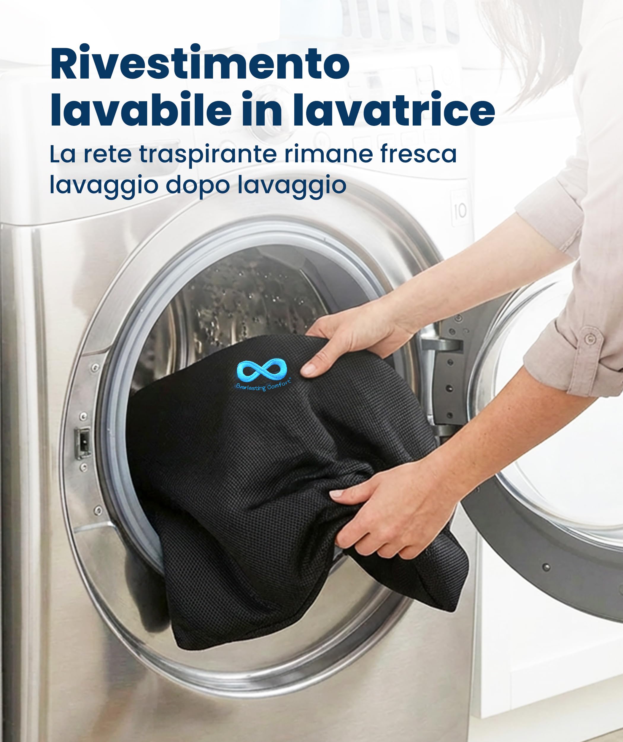 Everlasting Comfort Cuscino Lombare Memory Foam per Sedia Ufficio e Auto – Supporto Schiena Ergonomico, Sollievo Dolore Lombare, Migliora la Postura e il Comfort Durante Uso Quotidiano