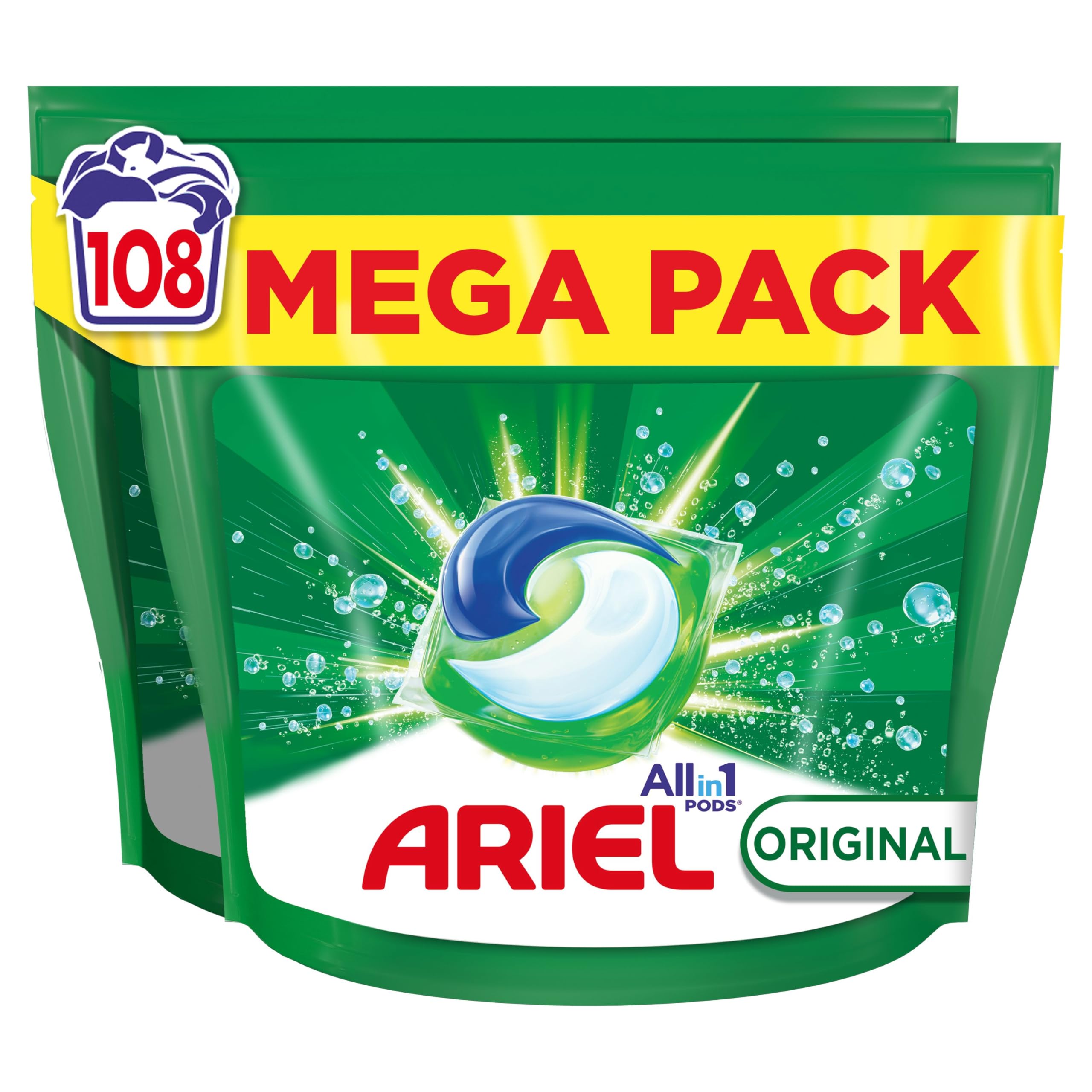 Ariel Todo En 1 PODS, Detergente Líquido Para Lavadora 105 Capsulas/Pastillas, Original, 5 Acciones Para Una Limpieza Increíble, El embalaje puede variar — view 6