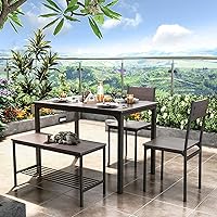 Vista 9 de soges 43.3 inch Dining Table Set for 4, Small Kitchen Table Set with Chairs and Storage Bench, 4 Piece Dining Room Table Set for Small Space