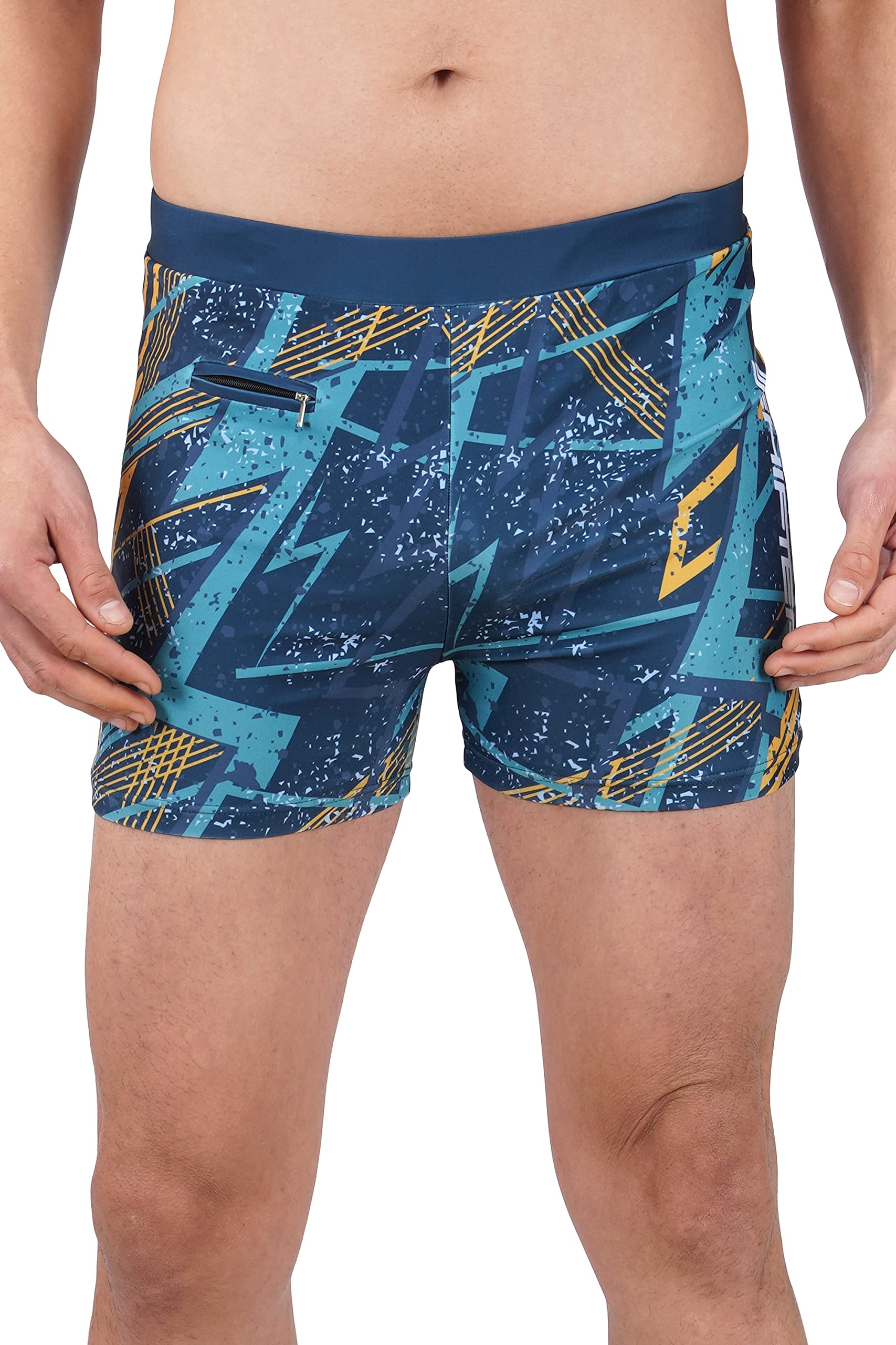 Swimming Costume Shorts Printed Size 18 Inch to 46 Inch Boys & Man Trunk Swimsuit Pack of 1 Multi Color-image-5