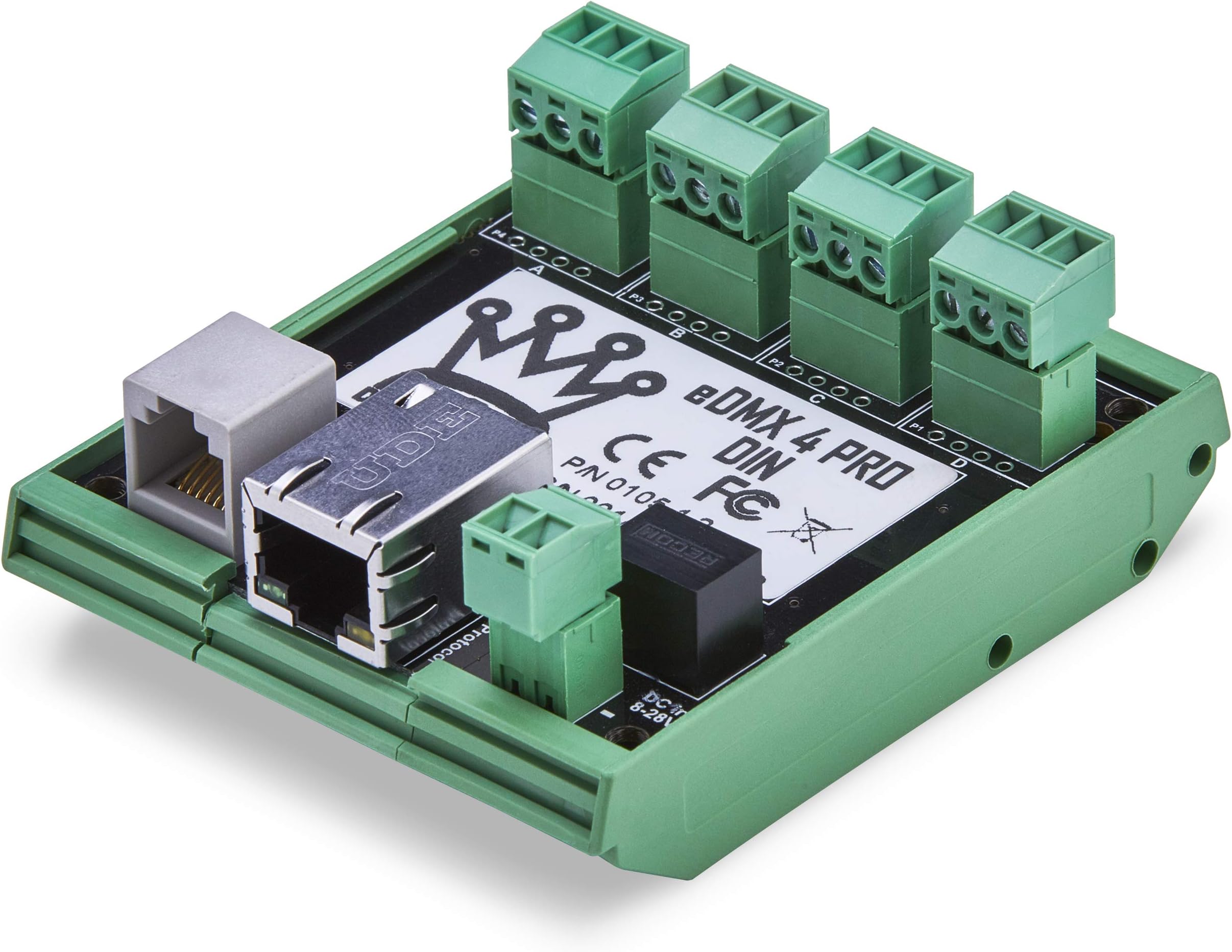 eDMX4 DIN 4-Port – ArtNet/sACN via Ethernet to DMX 512 Converter with Screw Connectors…