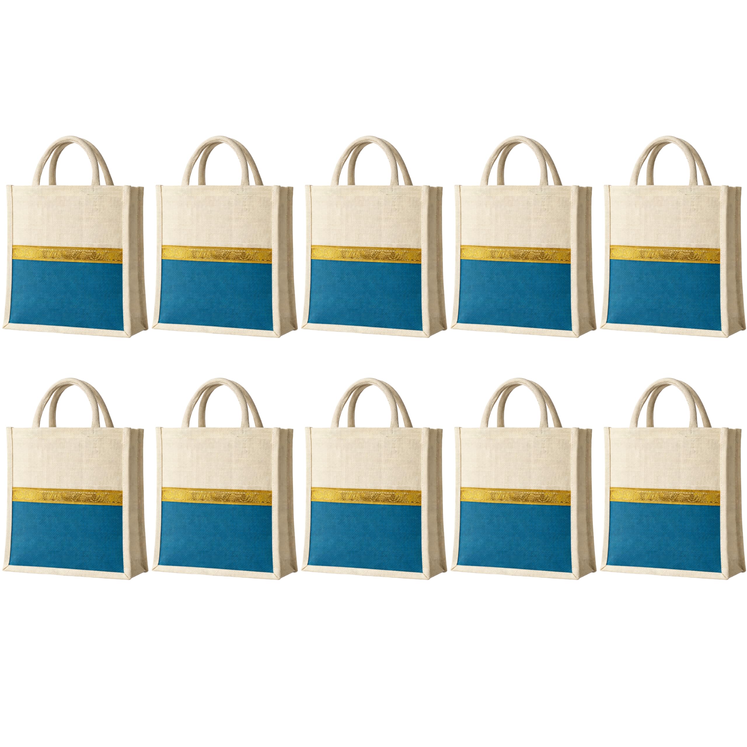 cantainoo Jute Bags for Return Gifts | Return Gift Bags | Eco-Friendly Reusable Jute Bags for Gifting, Shopping & Daily Use (10, Purple_base - Velcro_Closure)