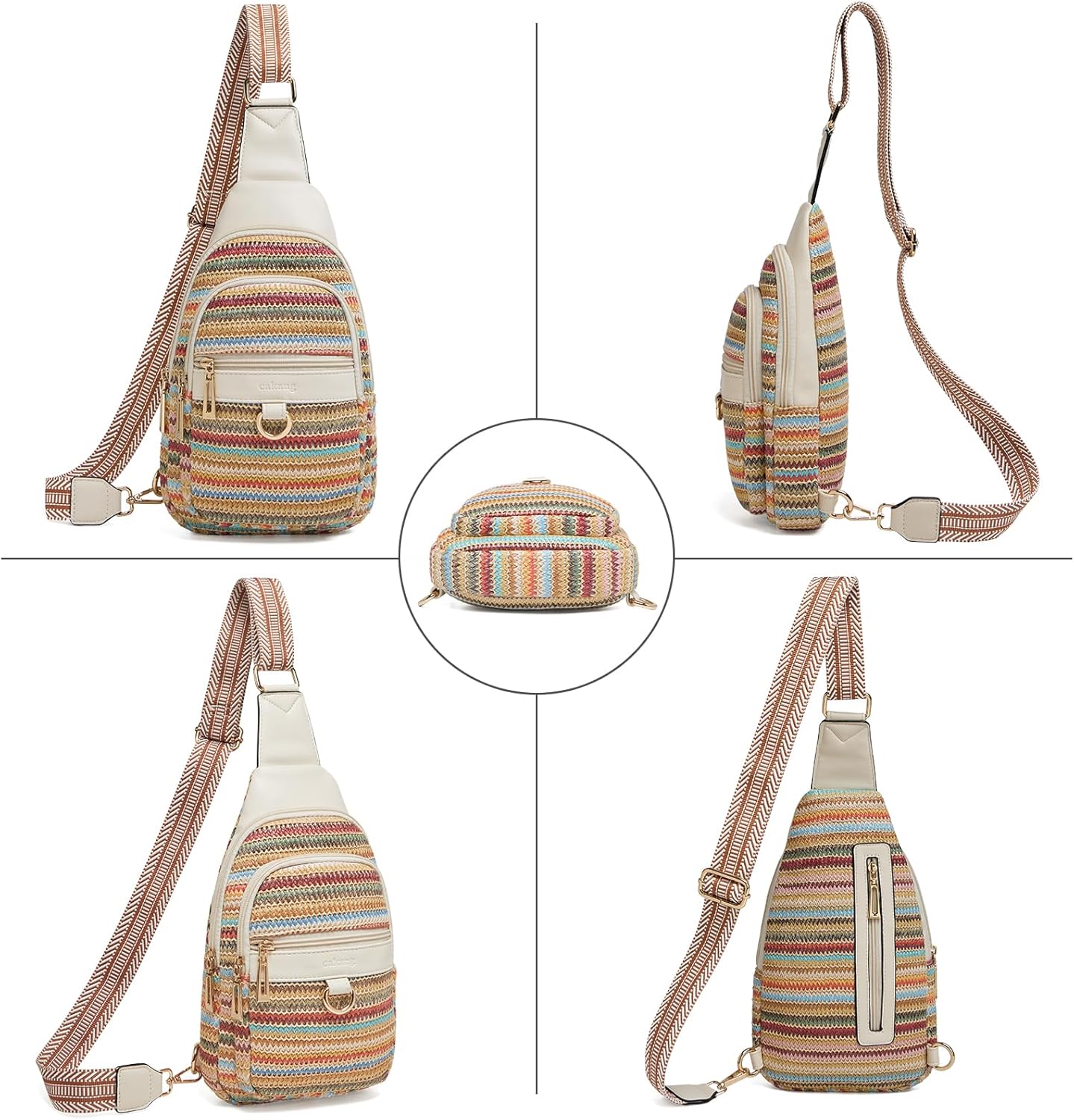cakang Womens Sling Bag Crossbody Bags for Women Vegan Leather Sling Backpack Daypack Fanny Pack Crossbody Purse Travel