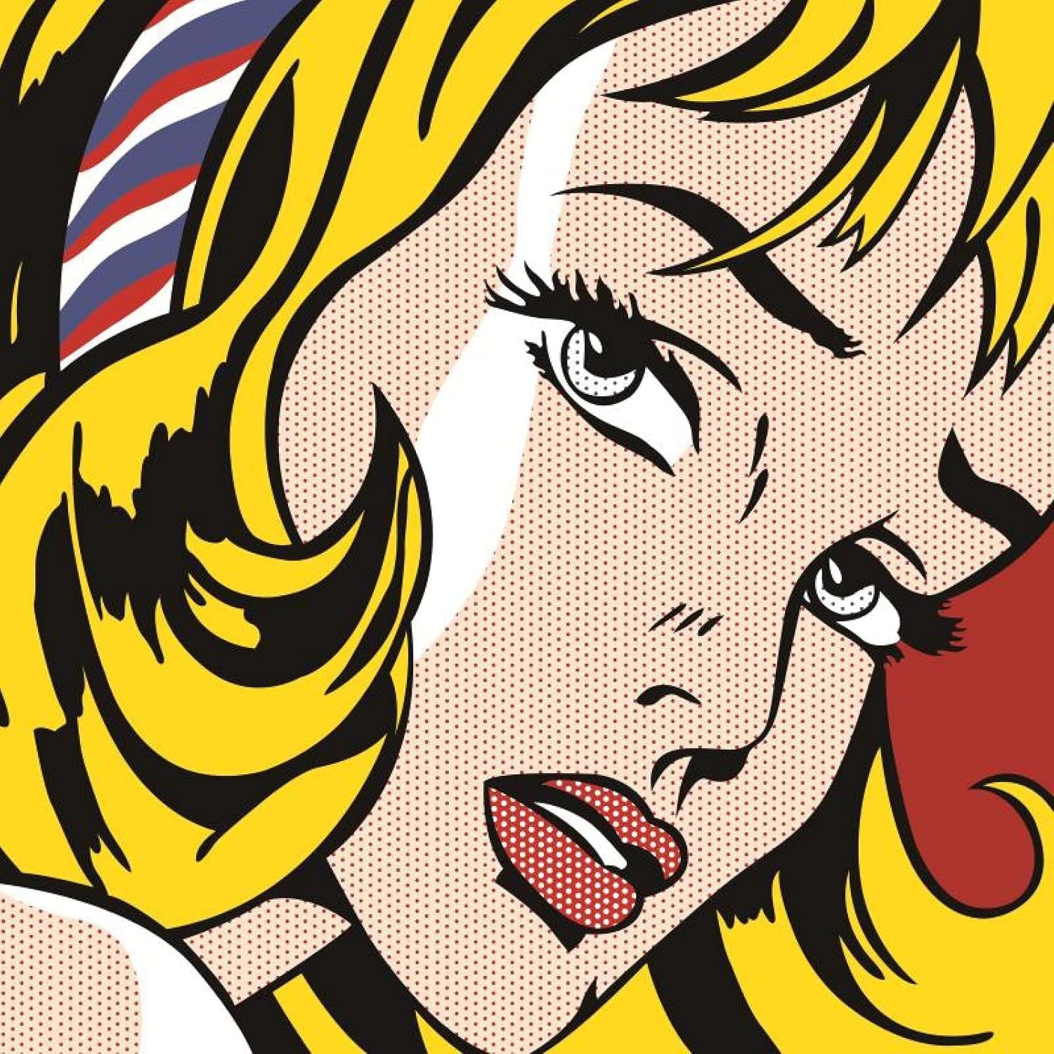 Waeta Rnvzx Roy Lichtenstein Pop Art Poster Girl with Hair Ribbon Wall Art Prints 50x50cm