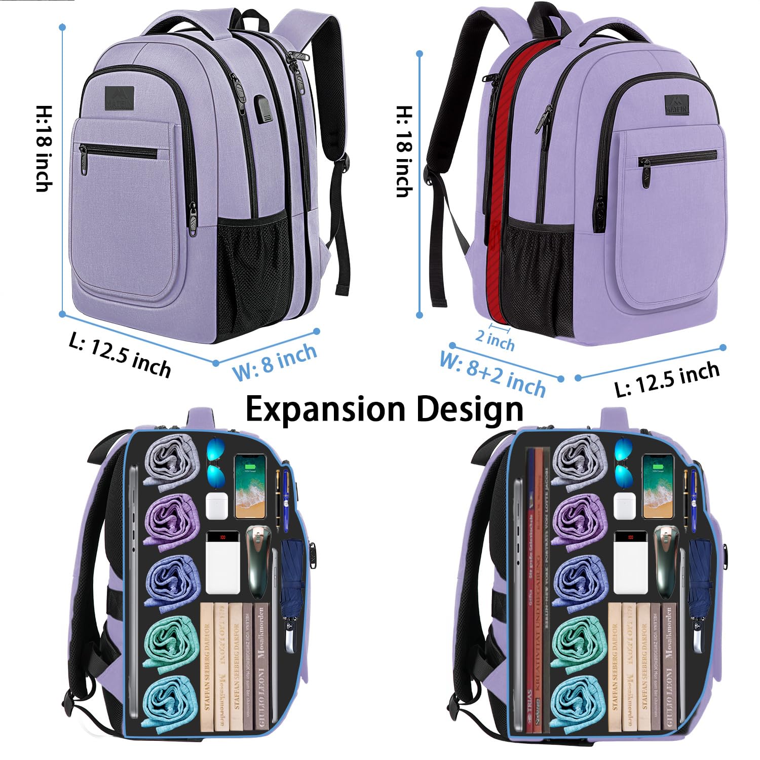 Amazon.com: MATEIN Travel Backpack for Women, Expandable 