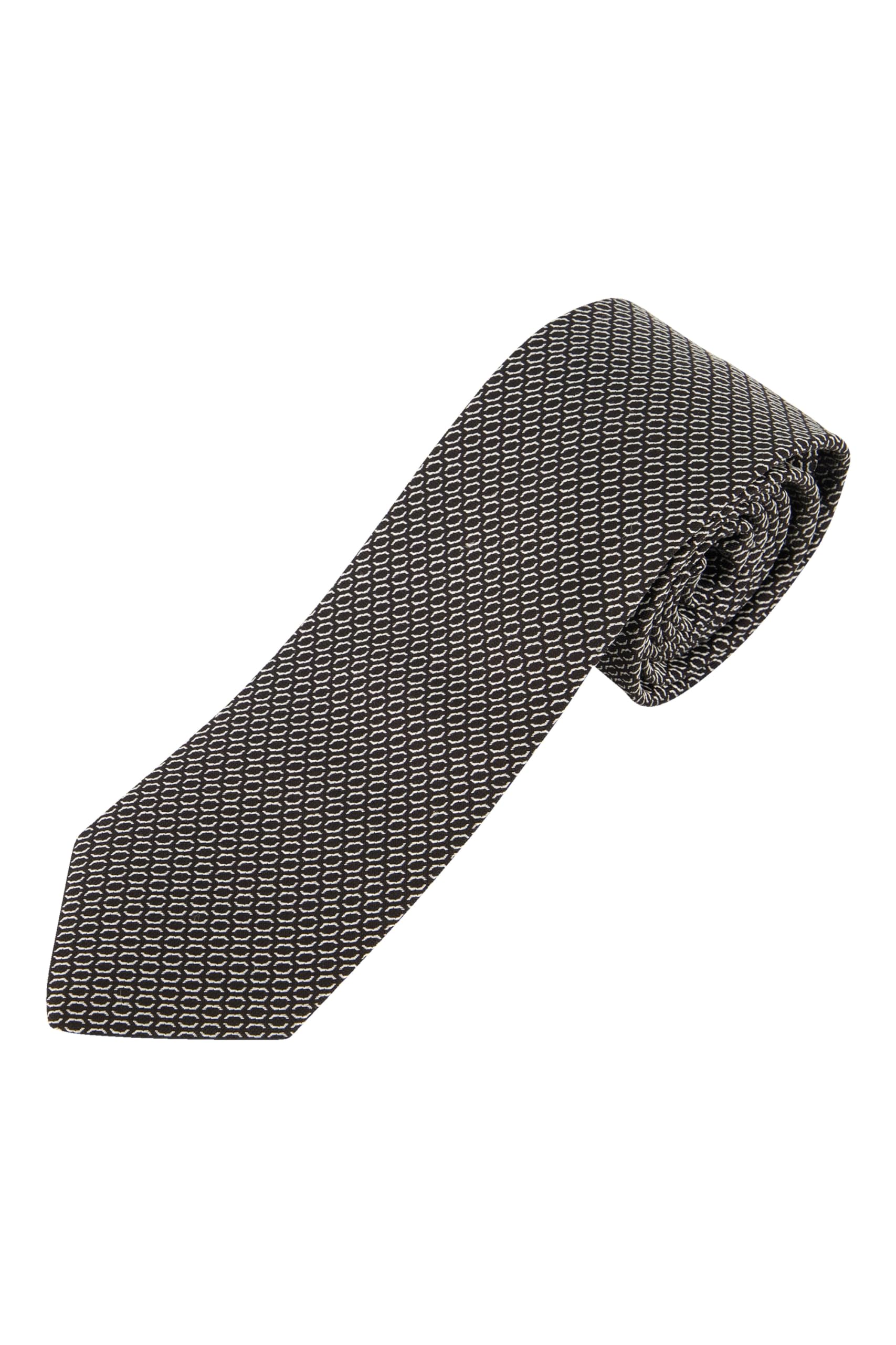 JP 1880 Herren große Größen Übergrößen Menswear L-8XL Seiden-Krawatte, dezentes Muster, Extralänge, 7,5 cm breit 831905