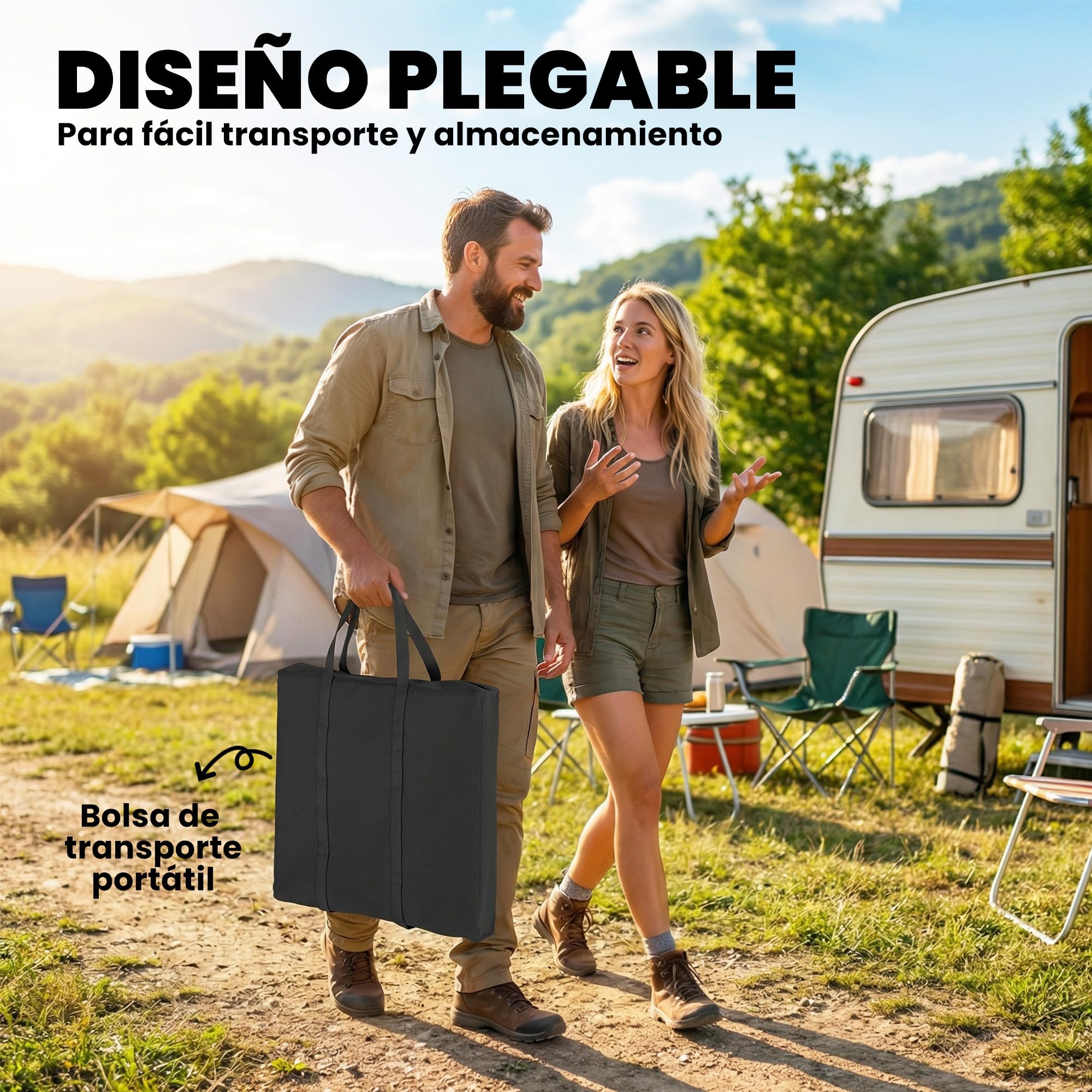 Outsunny Table de Nettoyage Portable pour Poissons, Table Pliante de Camping à Hauteur réglable, Robinet, évier et Panier Pliables, Tuyau, Sac de Transport, règle, rainures, Station de Nettoyage pour