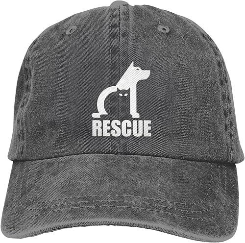 Miniatura 8 de Sombrero de rescate de perros y gatos, gorra de béisbol vaquera, ajustable, clásica, retro, de perfil bajo, color negro