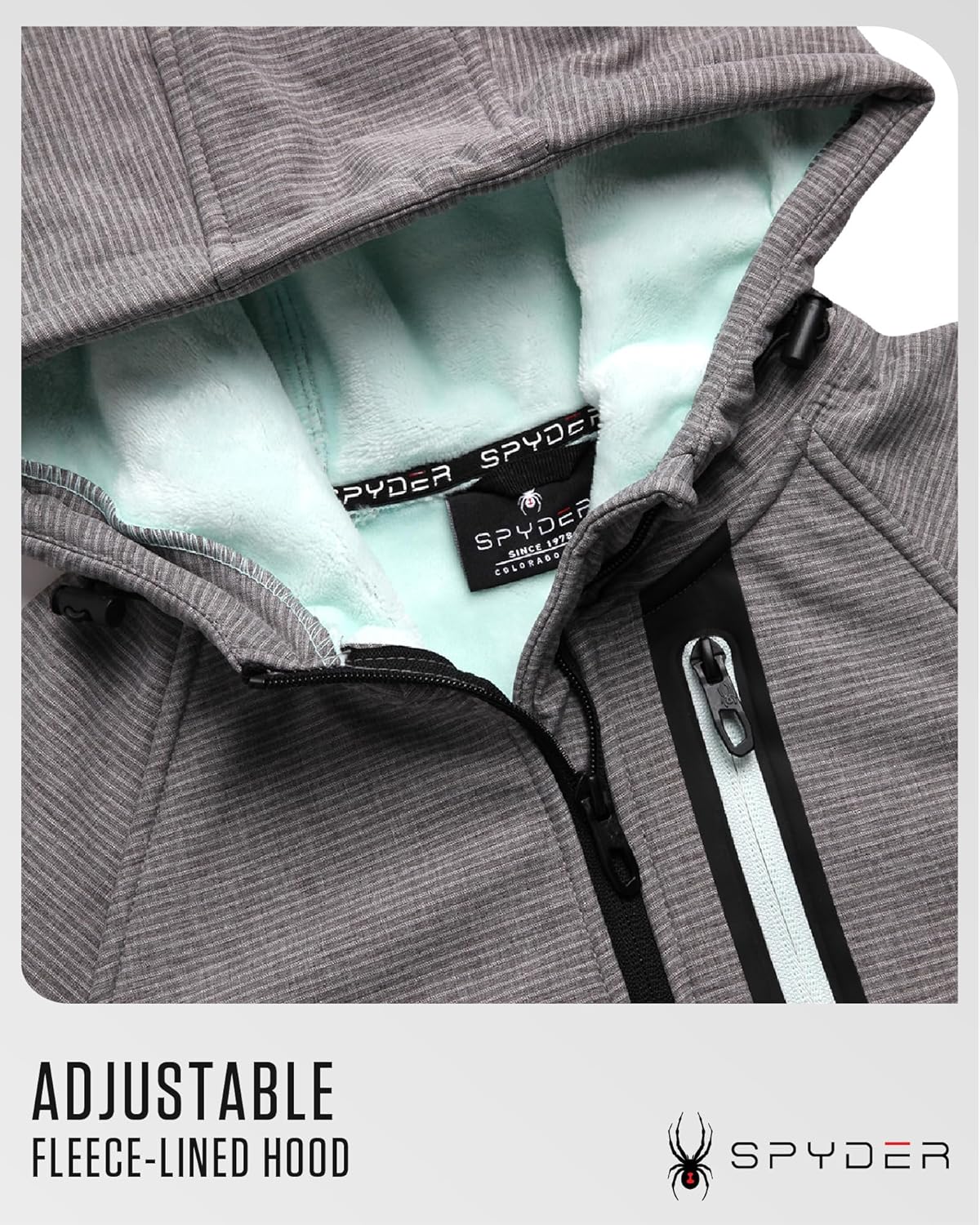 Spyder Womens Softshell Jacket - Lightweight Terry Fleece Hoodies for Women Water Resistant Zip Up Womens Windbreaker Jacket - Image 4