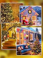 Vista 21 de Guirnalda de luces de Halloween extensible de 200 LED de color morado, extralarga de 82 pies, para interiores y exteriores, 8 modos de iluminación