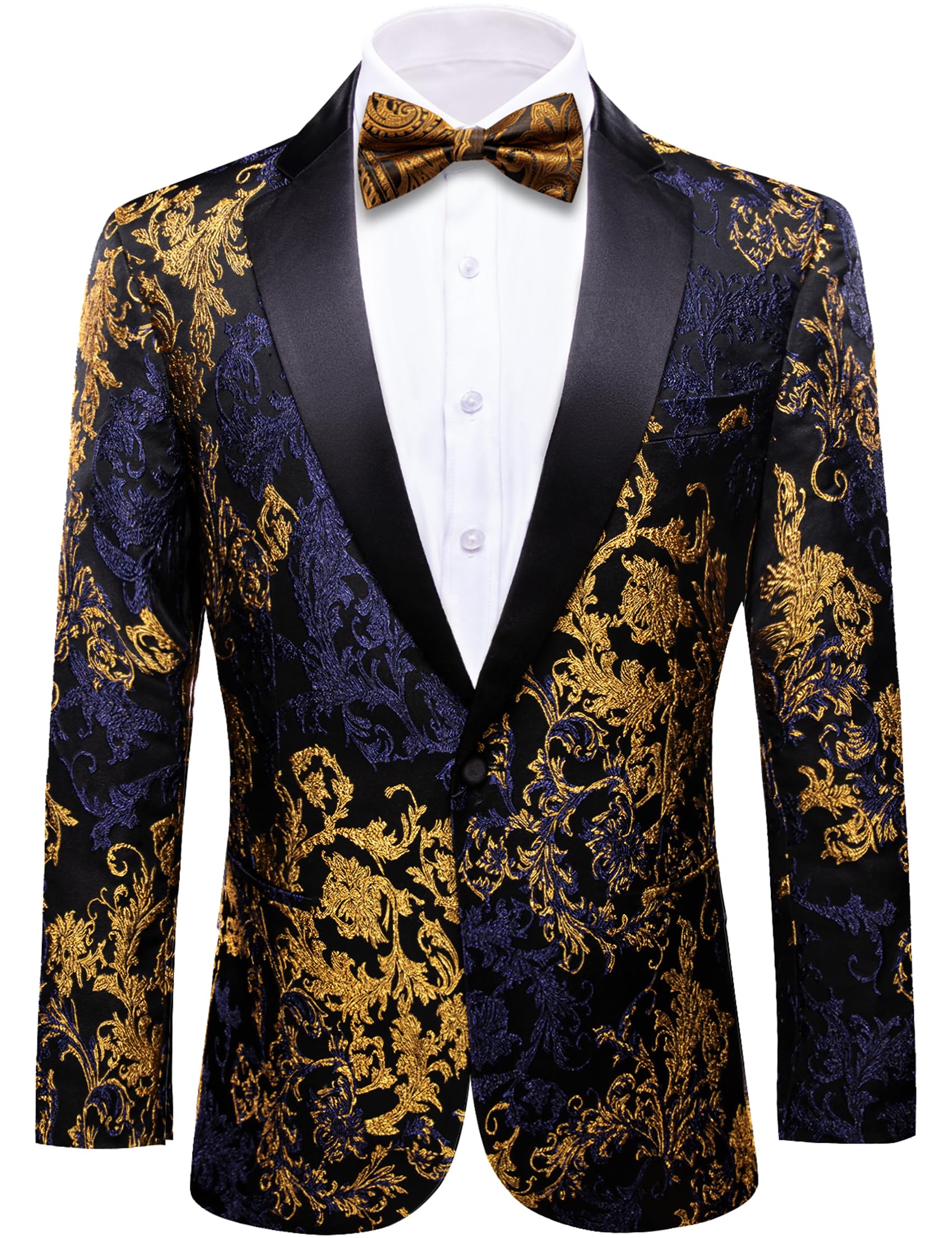 Barry. Wang Men's Sport Coats &amp; Blazers Flower Suit Jacket 1 Button Paisley Tuxedo Mardi Gras Carnival Parade Gift