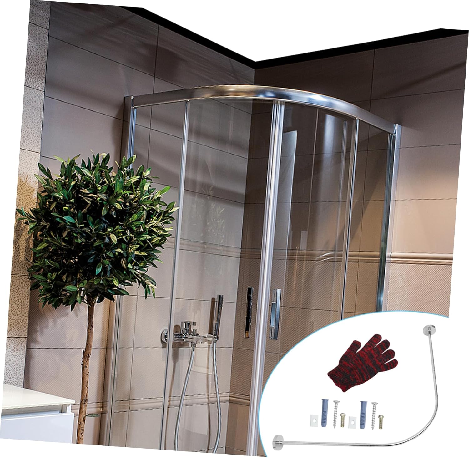 3Pcs Curved Shower Curtain Rods Shaped Design No Drill Installation Versatile for Shower and Clothes Drying