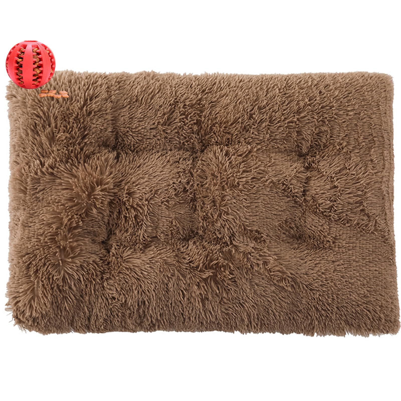 DOTBUY-SHOP Large Dog Bed Washable Plush, Soft Comfy Cat Bed Felt Rectangle Dog Bed Plain, Warm Pet Bed for autumn and Winter, Orthopedic Dog Beds Gift for Dogs and Cats (45X30CM,Coffee)