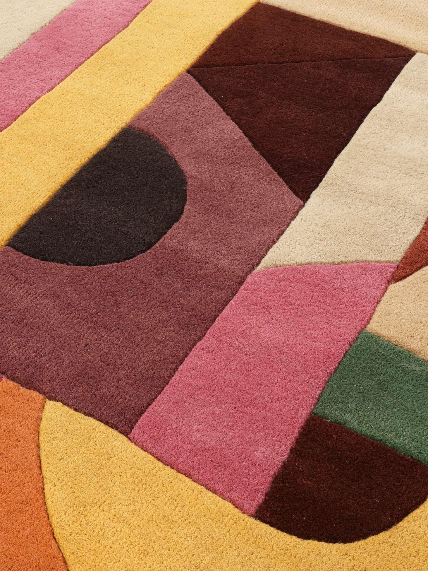 RugVista Jardin, Alfombra, Modernas, 100 x 160 cm, Pelo Medio, Sala de Estar, Dormitorio, Limpieza en seco, Verde/Rosa