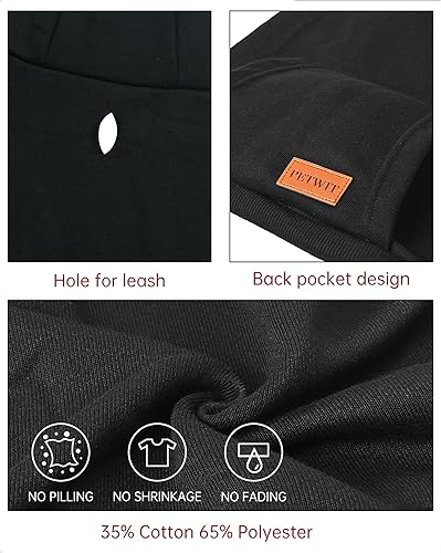Miniatura 5 de Sudaderas con capucha para perros grandes y medianos, ropa con agujero para correa para perros, ropa de bulldog pitbull (sudadera con capucha para