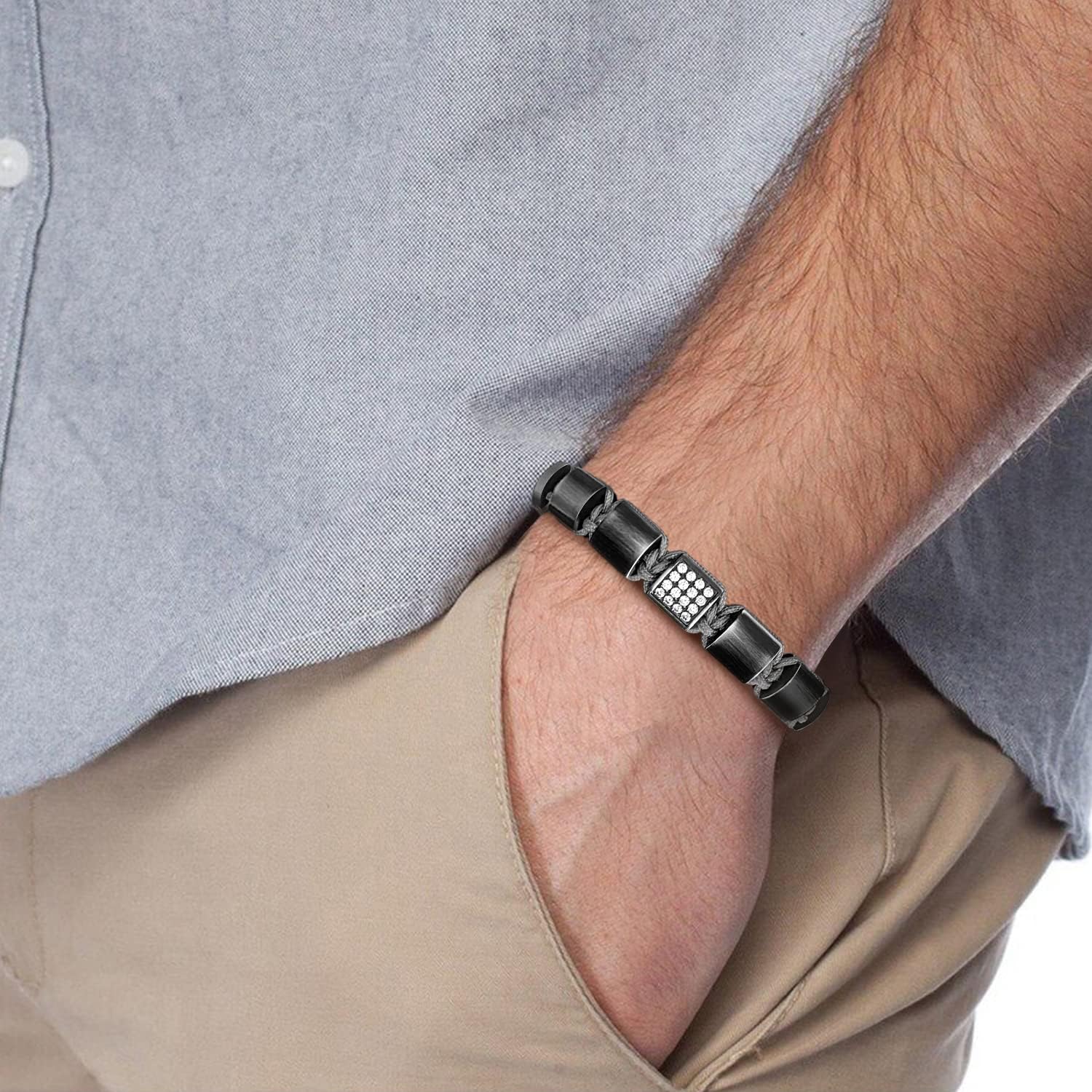 JEROOT Magnetic Bracelets for Men, Hand-Woven Men's Magnetic Therapy Bracelet for Pain Relief Elegant and Versatile Men's Bracelets