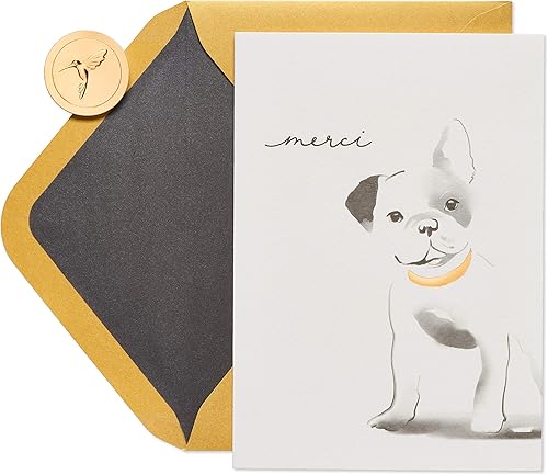 Papyrus Tarjeta de agradecimiento en blanco (Merci)