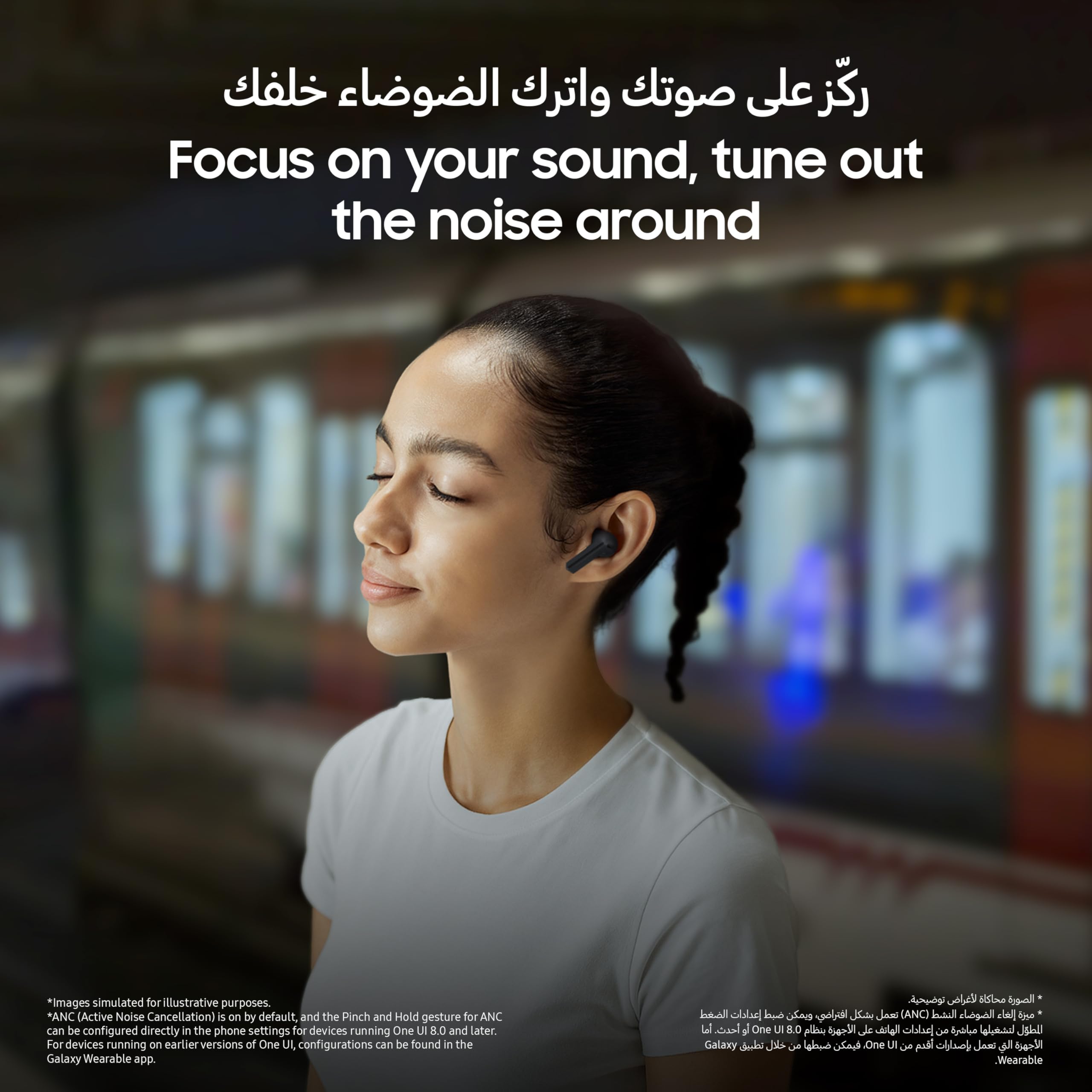Samsung Galaxy Buds3 FE Écouteurs sans Fil, Noir, Design Lame, Son équilibré, Audio à 360°, Suppression Active du Bruit et Appel Clair (Version Émirats Arabes Unis)