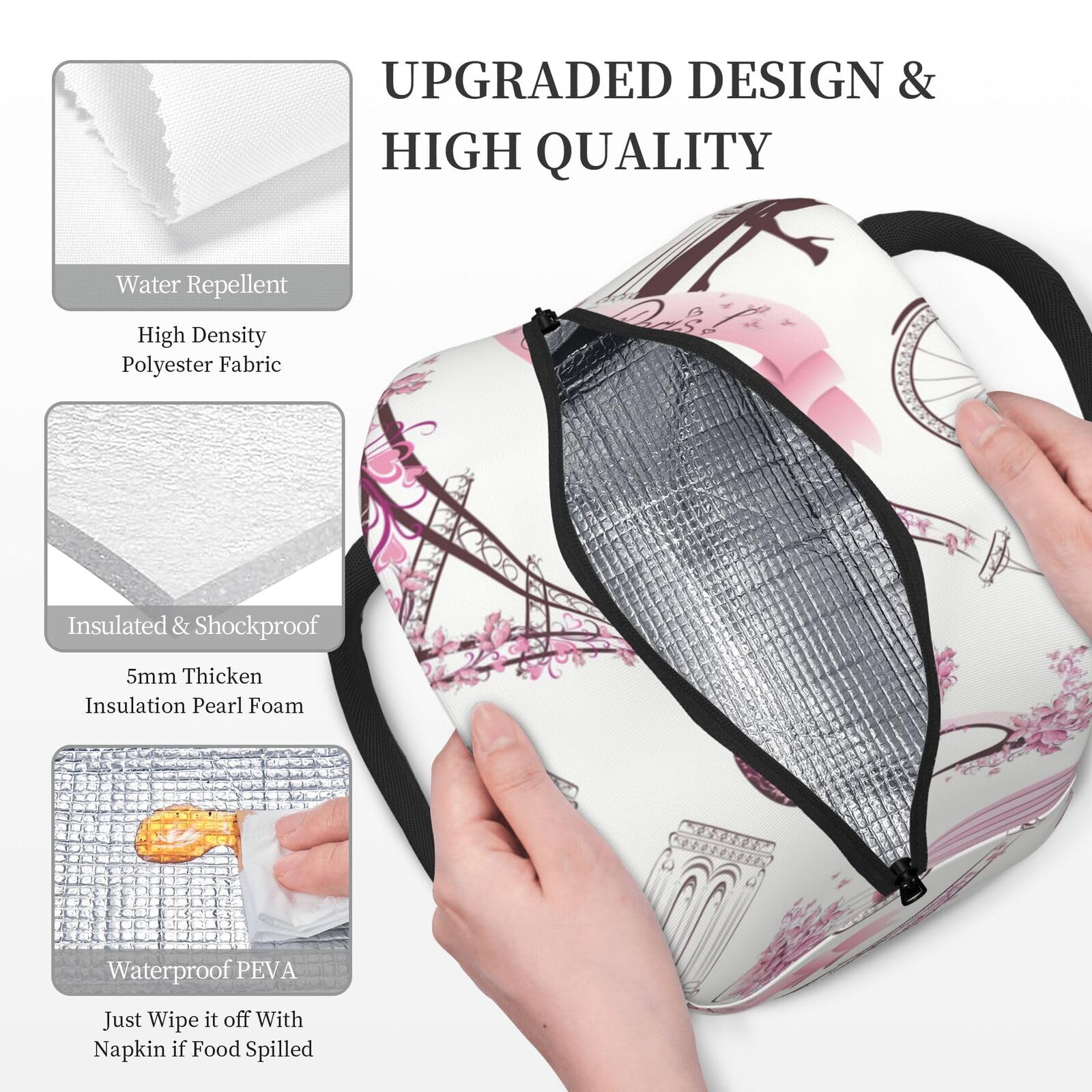 Hype Winter Butterfly Borsa Pranzo Isotermica - Con Scomparto Per Bottiglia E Cerniera Metallica, Multicolor