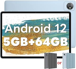 Blackview Tab 7 WiFi Tablet, Android 12 Tablet Quad Core 5GB(3+2) RAM 64GB ROM até 1TB TF, 10.1 Polegadas Tablet HD+ IPS 1280 * 800, 6580mAh Grande Bateria, Bluetooth, WiFi, Azul