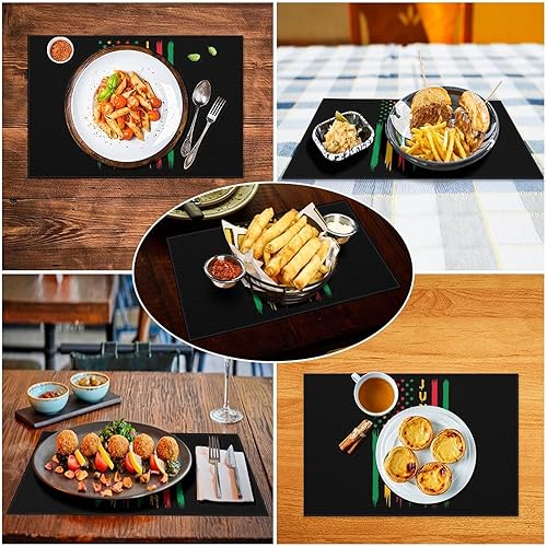 Miniatura 5 de Juneteenth Pride African American Independence Day Freedom Placemats Set of 6 PCS Washable Table Runner Place Mats Holiday Decorations for Kitchen