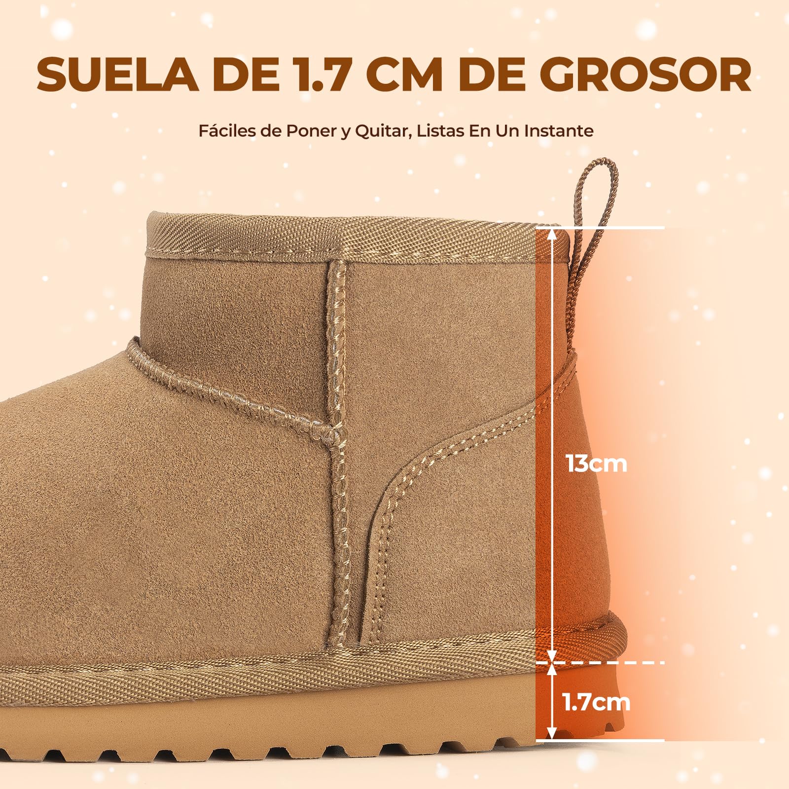 Mishansha Niños Botas de Nieve para Niñas Cálido Cómodas Botines de Invierno Antideslizantes
