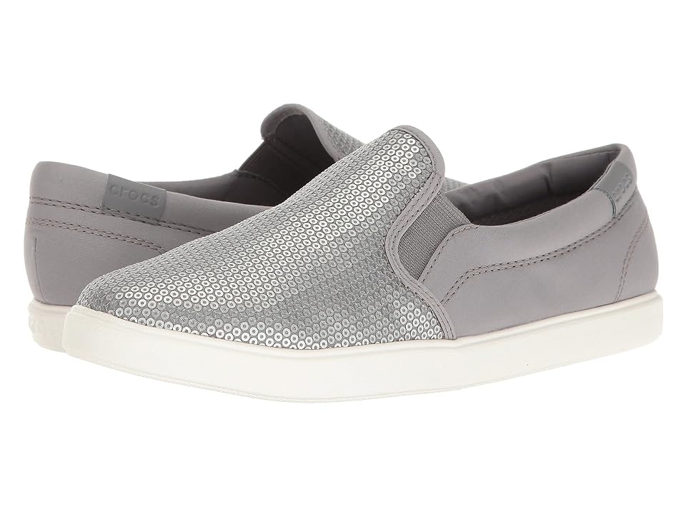 

Crocs CitiLane Sequin Slip-On (Silver) Women's Slip on Shoes