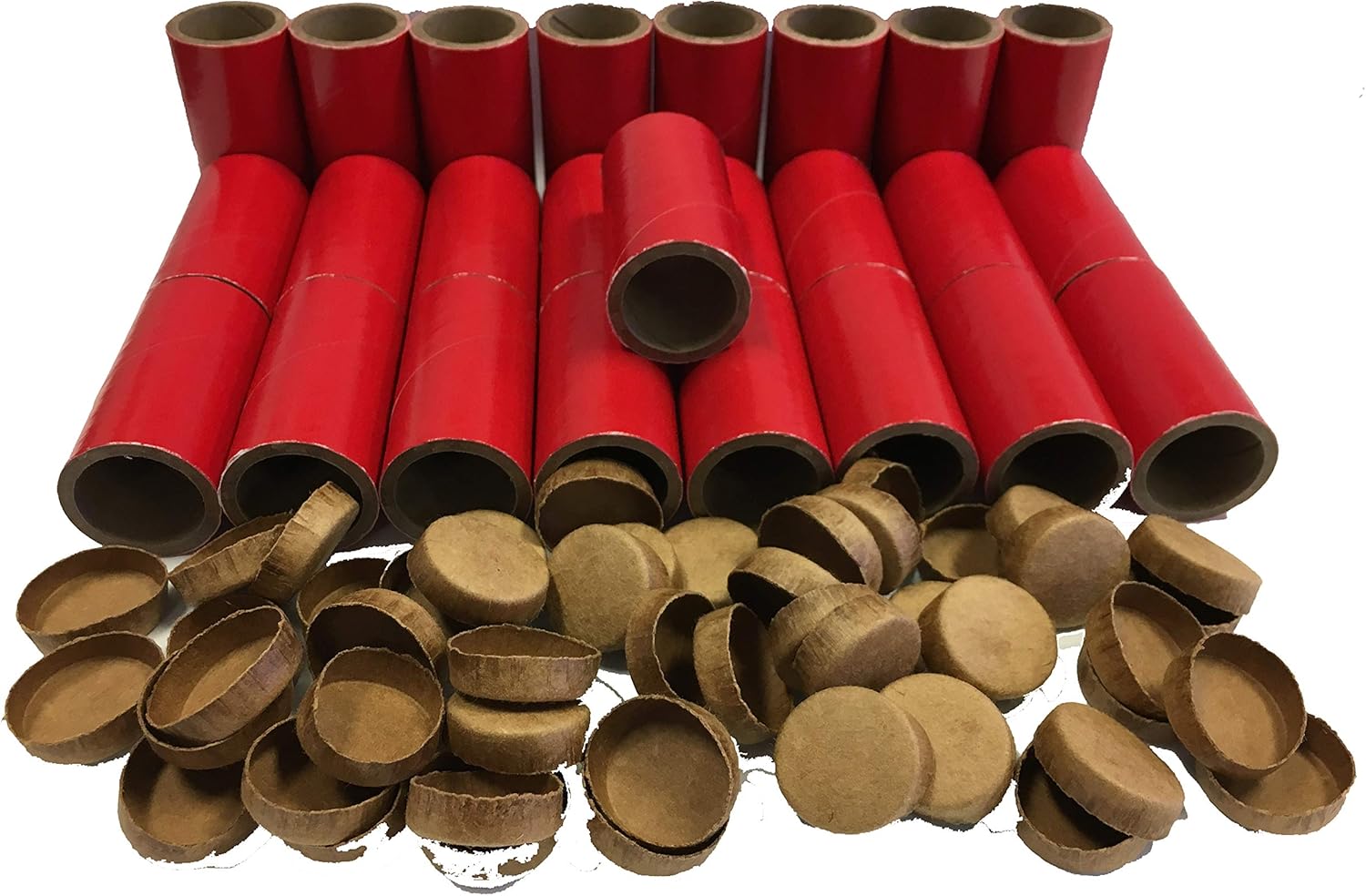 25 Firework Shells Tubes 1" x 21/2" x 1/8" Thick Walled Salute Tube & 50 Paper