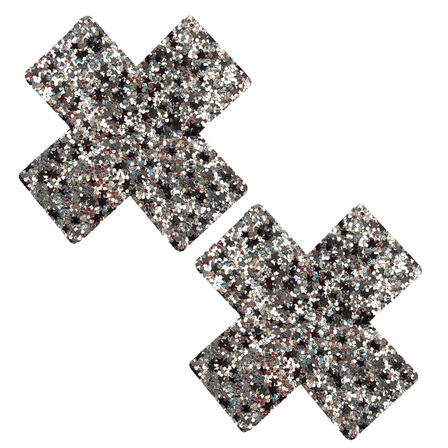 Neva Nude Iridescent Crystal Beamz Nipztix Pasties Nipple Covers for Festivals, Raves, Lingerie and More, Made in USA