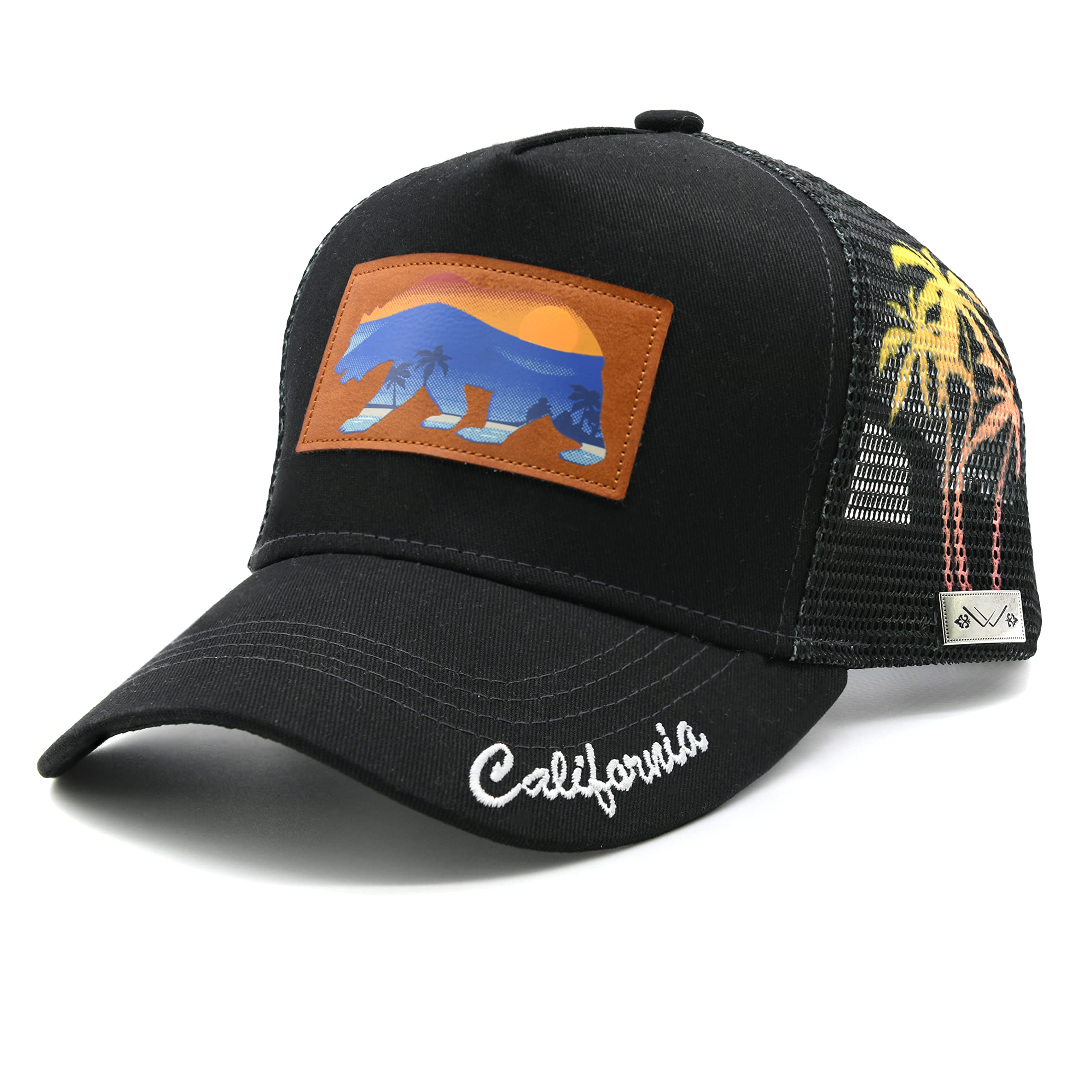 Men Women Bear California Baseball Cap Adjustable Mesh Summer Trucker Hat
