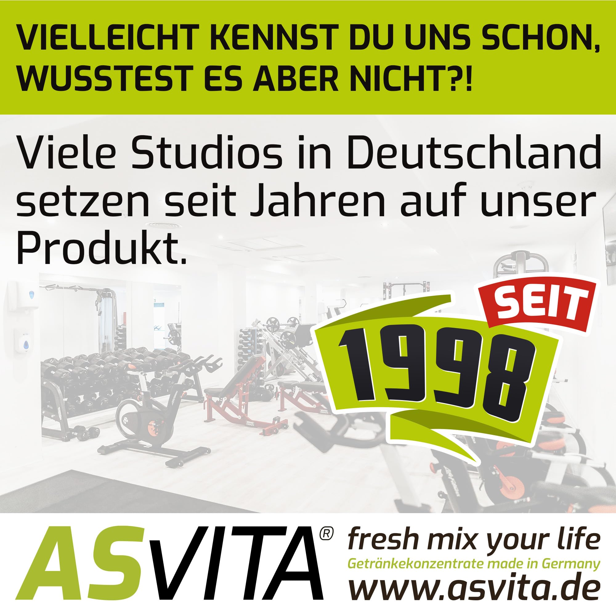 AsVita Getränkekonzentrat Fresh Mix 1:80 | 5 Liter Kanister - Getränkesirup zuckerfrei - 22 leckere Geschmacksrichtungen (Waldmeister)