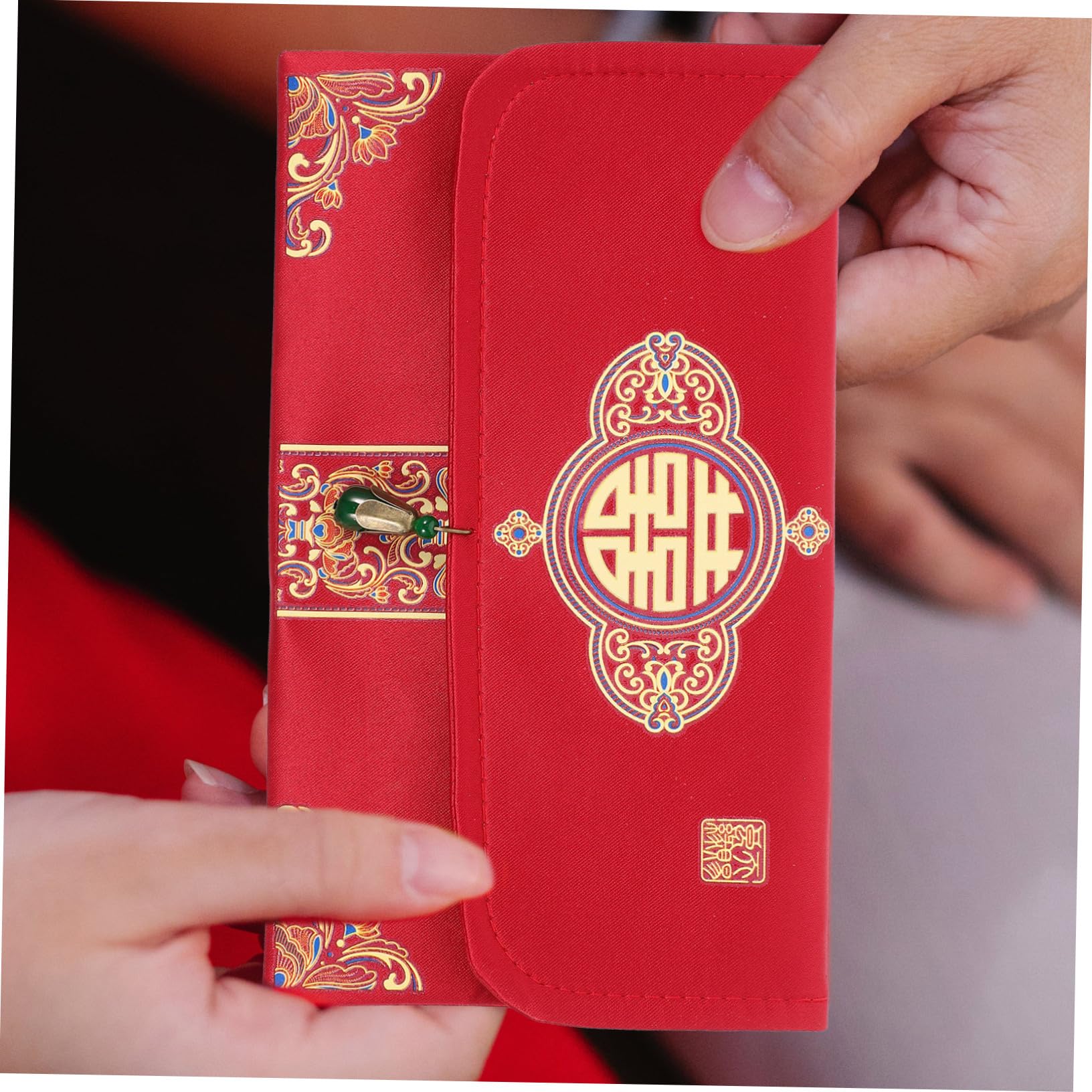 Enveloppe Rouge En Brocart Nuage De Soie Pour Mariage