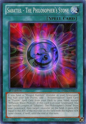 Yu-Gi-Oh.sabatielEl Filósofo piedra & # 39 s (drlg-en015)Dragones de leyenda1st EditionSuper Raro disponible en Yaxa Colombia