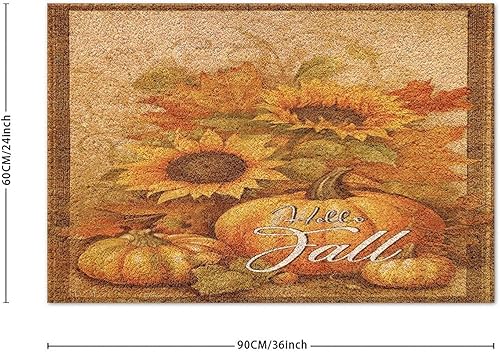 Miniatura 9 de Thankful Blessed - Tapete para puerta fácil de limpiar, con respaldo resistente, 24 x 36 pulgadas, tapete de entrada de fibra de coco para patio,