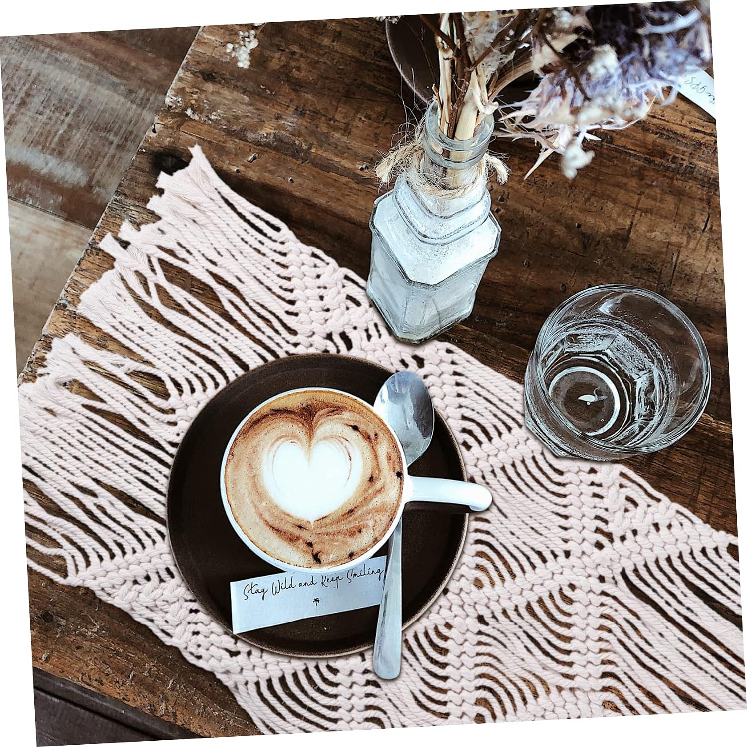 PRETYZOOM 1Pc Nordic Style Hand-Woven Table Mat Macrame Placemat for Dining Table Protection and Decoration Photo Prop for Home Cafe Restaurant Use