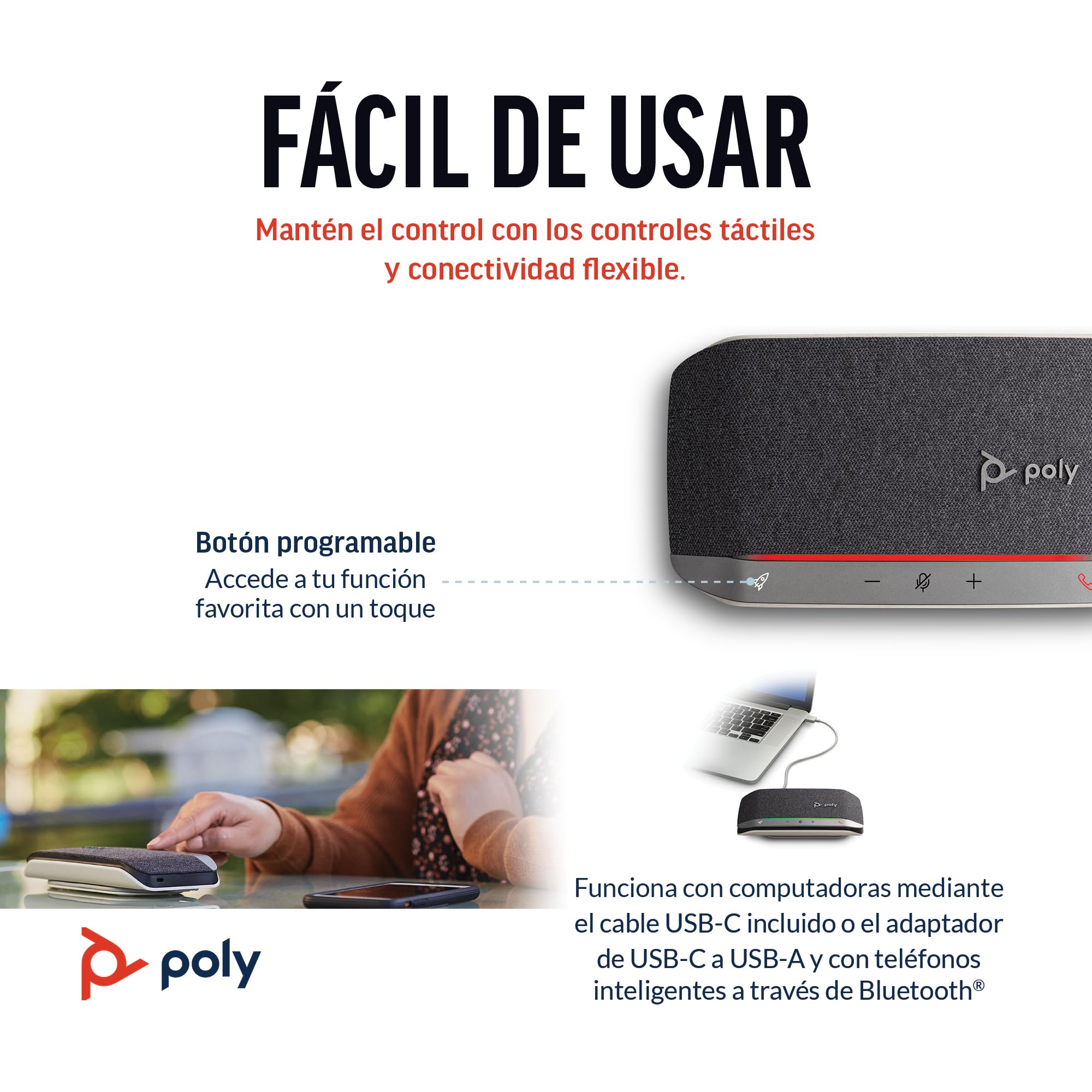 Poly Sync 20 - Customer Special 1 - smart speakerphone - Bluetooth - wired, wireless - USB-C - black - Zoom Certified