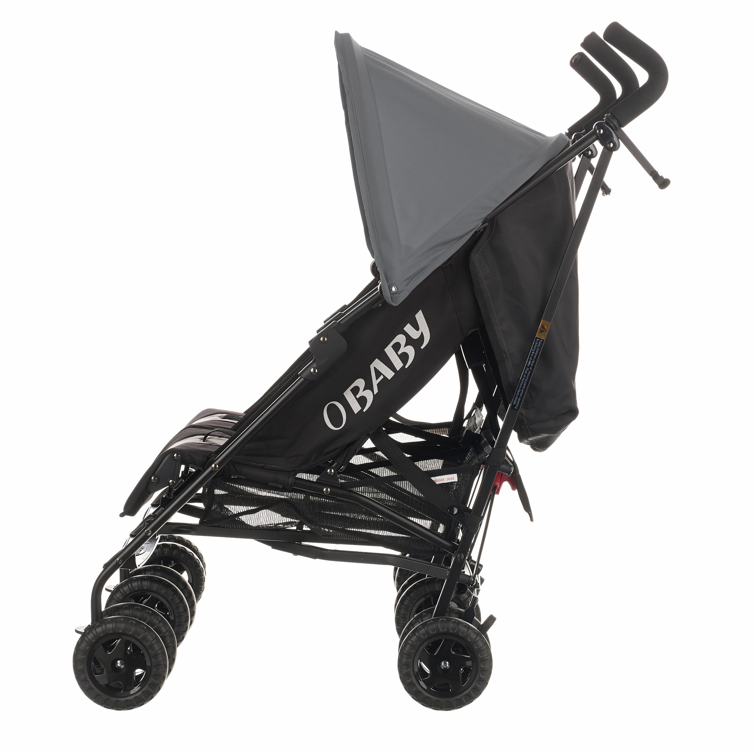 Passeggino doppio Obaby Apollo nero e grigio