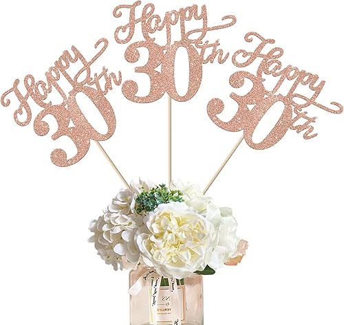 Vista 34 de Rsstarxi Paquete de 12 palitos de centro de mesa de cumpleaños número 50 para decoración de mesa de cumpleaños 50 para hombre, decoración de mesa