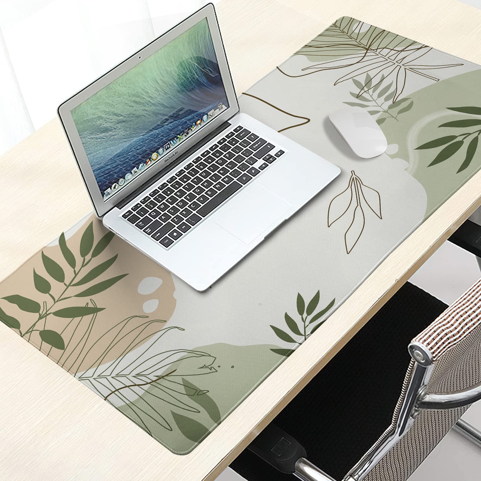 Amazon.co.jp: グリーン 抽象植物 マウスパッド 35.4 X 15.7