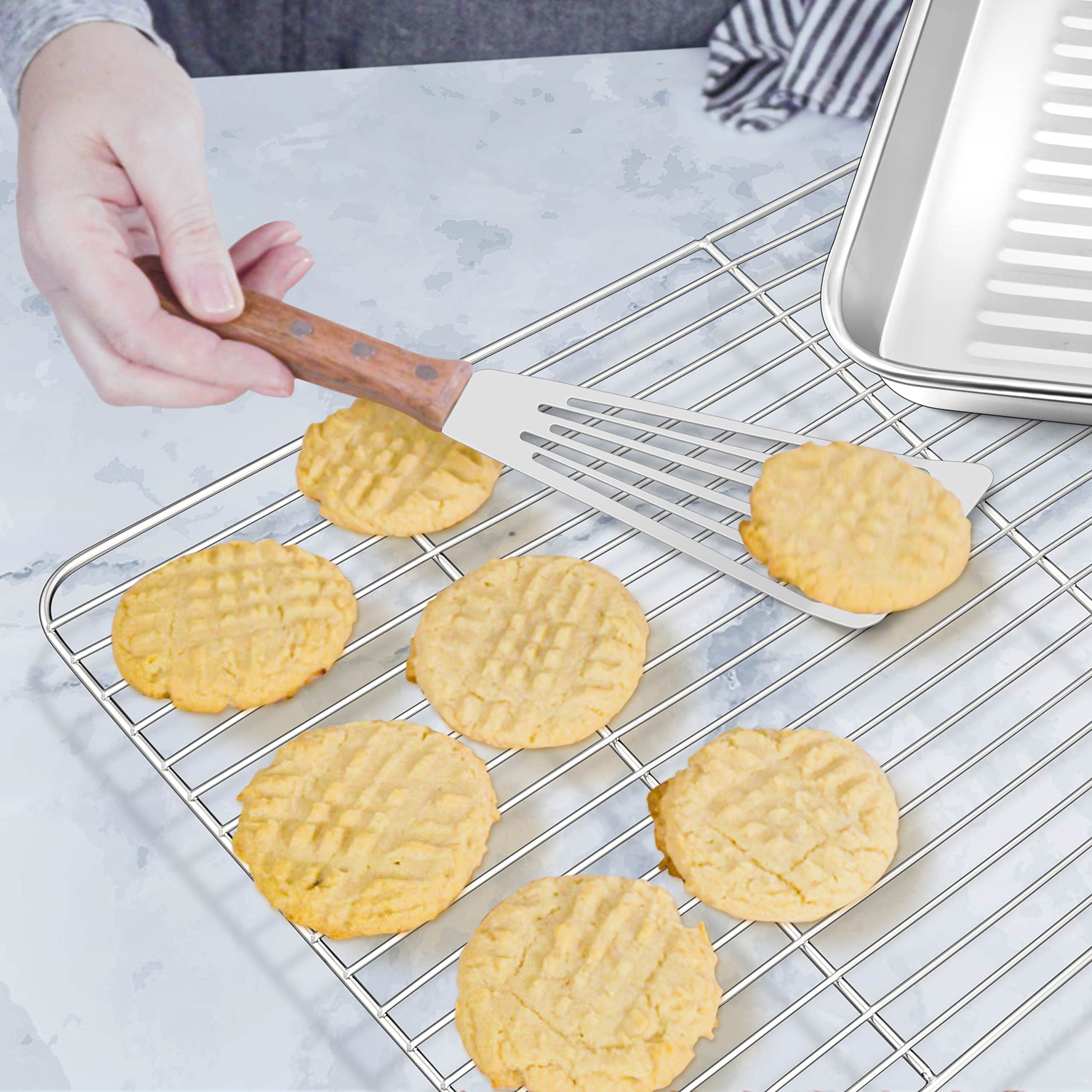 Fire More Bakplaat, roestvrij staal Ovenplaat Taartplaat 2-delige set, 23,5 x 17,5 x 2,5 cm, rechthoekig, spiegelafwerking, eenvoudig schoon te maken en vaatwasmachinebestendig Fire More Bakplaat, roestvrij staal Ovenplaat Taartplaat 2-delige set, 23,5 x 17,5 x 2,5 cm, rechthoekig, spiegelafwerking, eenvoudig schoon te maken en vaatwasmachinebestendig