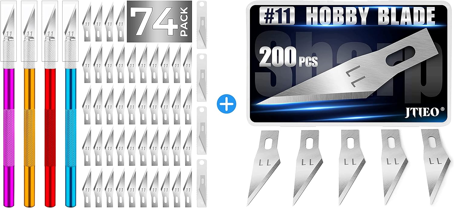 74 Pack Hobby Knife Exacto Knife with 4 Upgrade Sharp Hobby Knives and