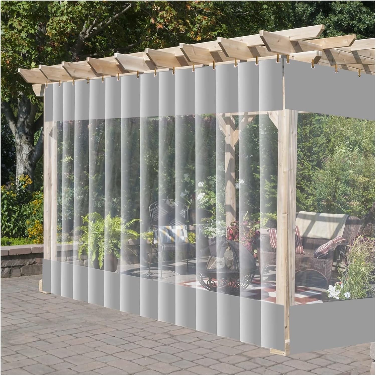 Outdoor Clear Tarp Curtain, PVC Clear Vinyl Tarp,Heavy Duty